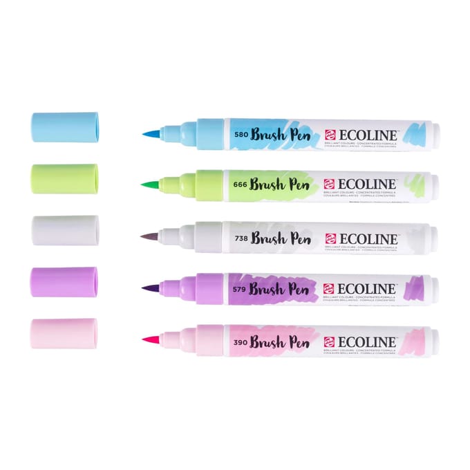 Talens Ecoline Brushpen Pastel 5st Verven en kleuren
