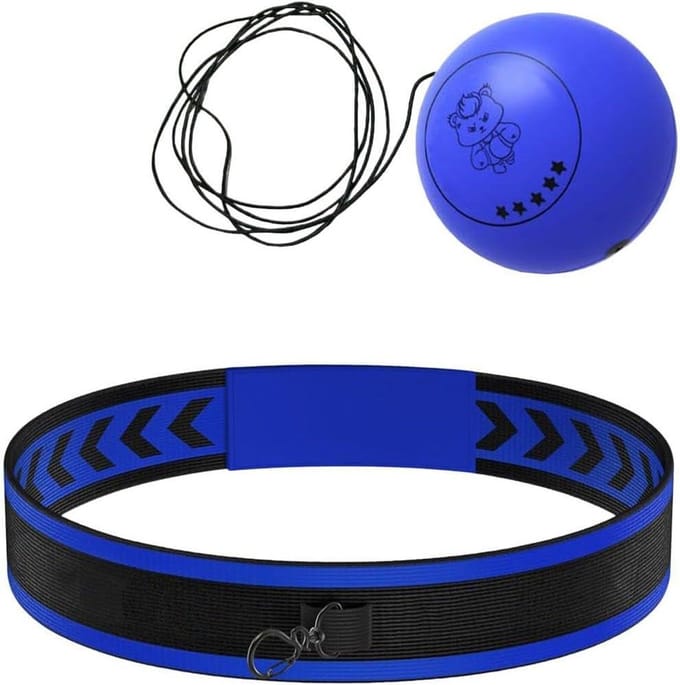 Reflex Boksbal - Trainingsbal Reactie - Hand-Oog Coördinatie - Verstelbare Hoofdband - 7 cm Bal - Blauw