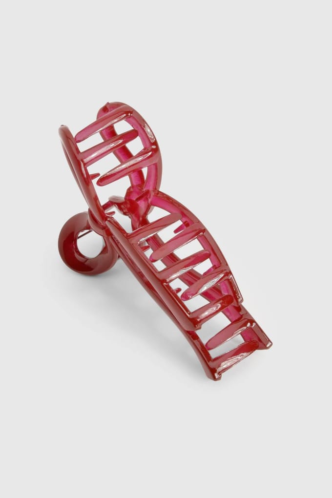 boohoo Dames Kersenrode Strik Klauwclip | Rood