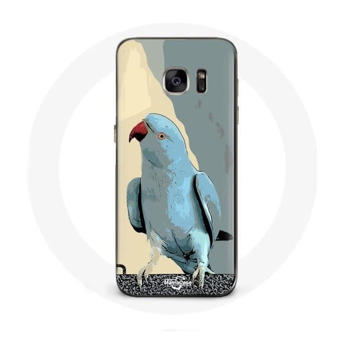 Coque pour samsung galaxy S6 edge Perruches perroquets Bleu