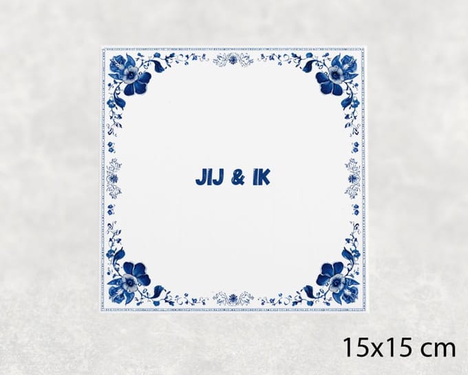 Spreuk tegel 15x15 cm Jij & ik