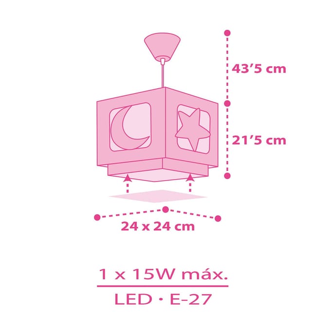 Dalber hanglamp NACHTHIMMEL, roze