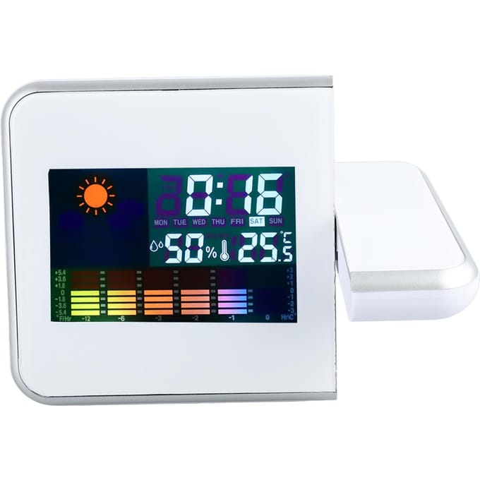 Réveil à projection, réveil numérique silencieux et innovant avec thermomètre d'intérieur black