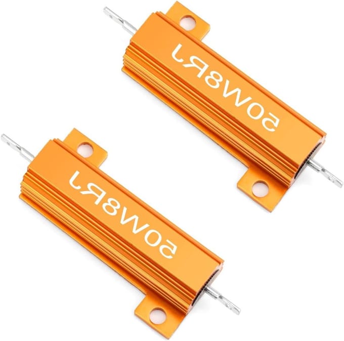 Aluminium Weerstand - Draadgewonden Component - Elektronica Reparatie - 50 Watt Vermogen - 8 Ohm - Grijs
