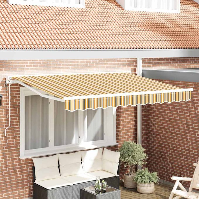 vidaXL Zijde Frame Geel en Grijs 250 x 200 cm Polyester met PU-coating
