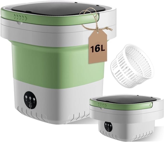 Draagbare Mini-wasmachine met 16L Capaciteit en 3 Reinigingsmodi voor Kledingstukken