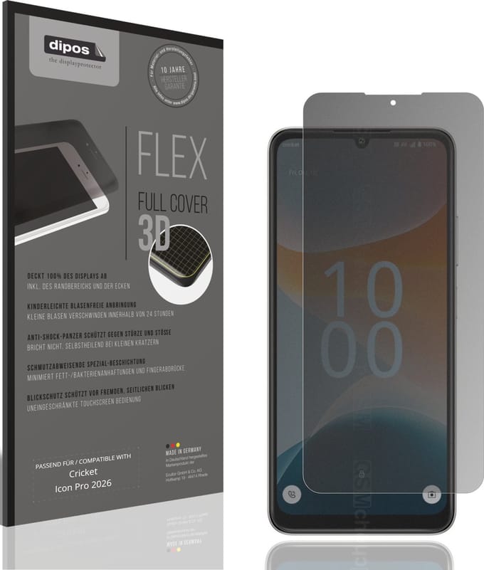 dipos FLEX – Matte Privacy Screenprotector geschikt voor Cricket Icon Pro 2026 | Volledige Schermbescherming | Case-Friendly