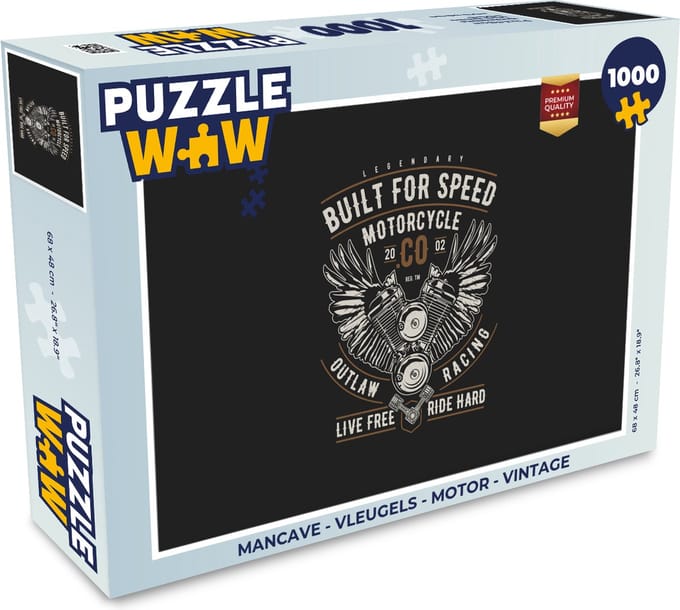 Puzzel Mancave - Vleugels - Motor - Vintage - Legpuzzel - Puzzel 1000 stukjes volwassenen