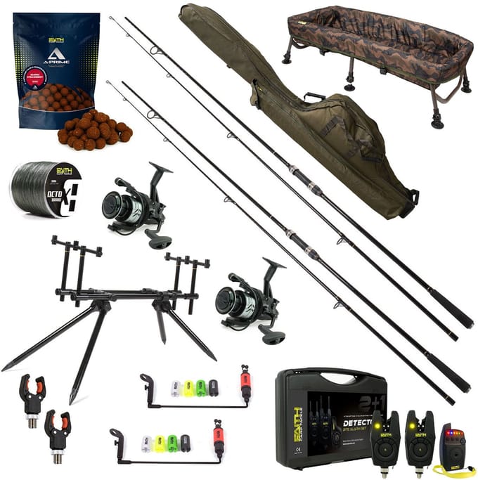 Faith Carpset 2 Rod Exclusive – Complete Premium Karpervisset met Hengels, Vrijloopmolens & Beetmelders
