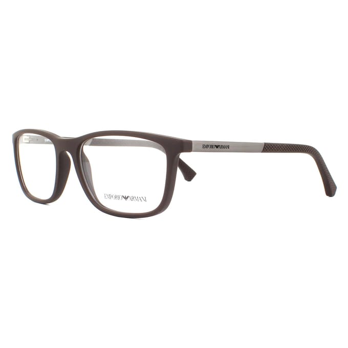 Emporio Armani Heren Bruine Rubber brilmonturen EA3069 5196