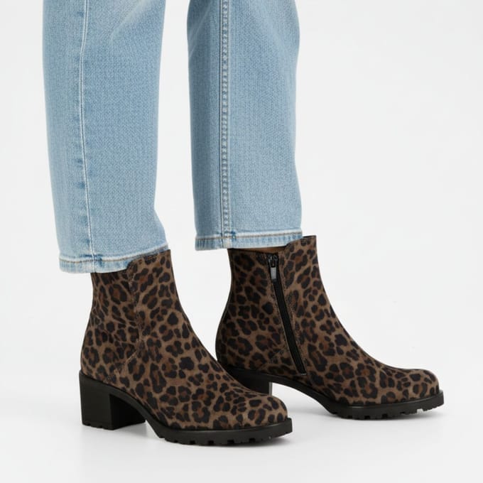 Gabor Gabor Leopard Enkellaarsjes bruin Suede