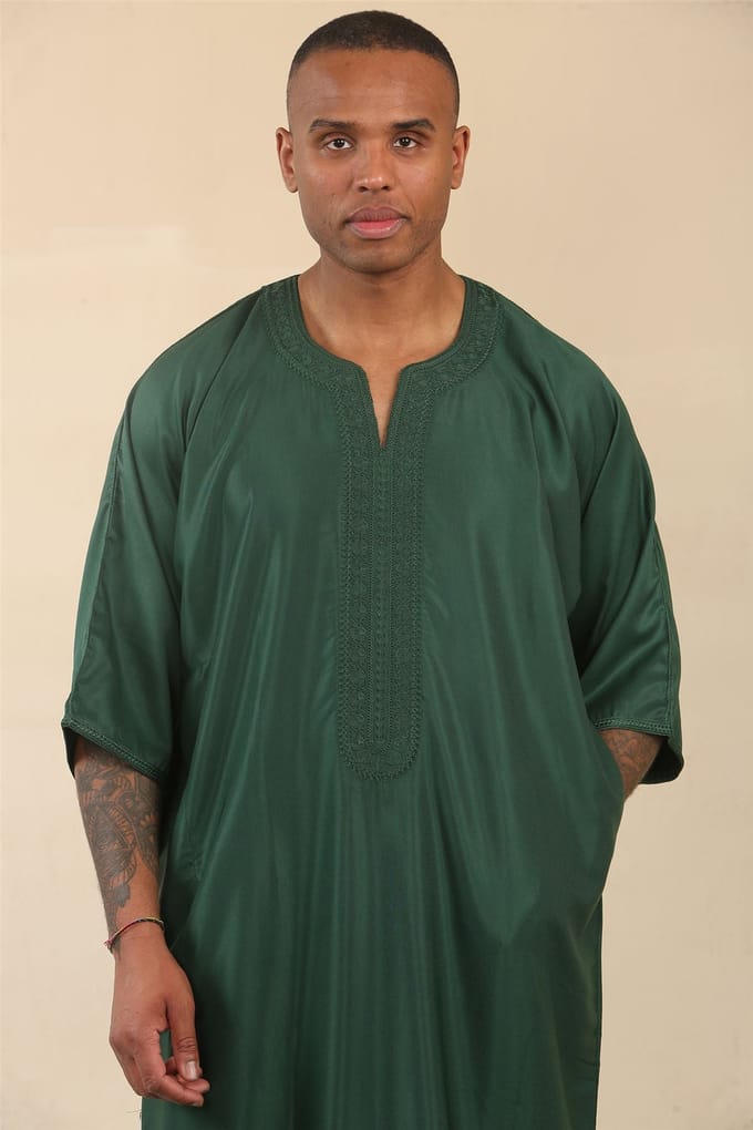 Groene Marokkaanse Thobe Djellaba Jubba Robe Eid voor heren