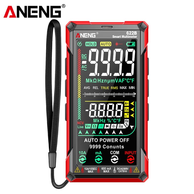 ANENG Digitale multimeter tester Smart Touch Auto-Ranging 9999 tellingen Oplaadbaar Anti-verbranding Ohm Style B