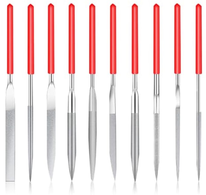 Set van 10 mini diamant vijlen voor hout, metaal, kunststof en modelbouw