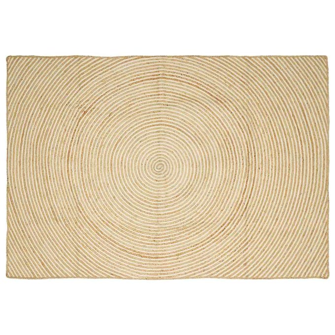 vidaXL - Gebied - Tapijt - Natuurlijk - en - Wit - 200 - x - 290 - cm - Jute