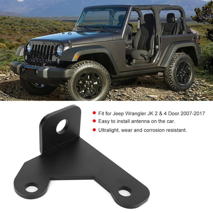 Support d'antenne de hayon arrière Base de support pour Jeep Wrangler 20072017 gray