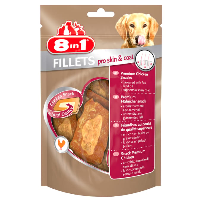 8in1 Fillets Pro Skin & Coat - Kip - Hondensnacks - 80 g