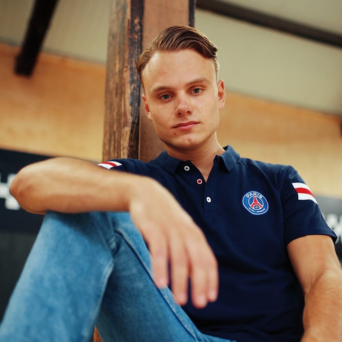 PSG poloshirt voor volwassenen - maat S - blauw - Paris Saint-Germain
