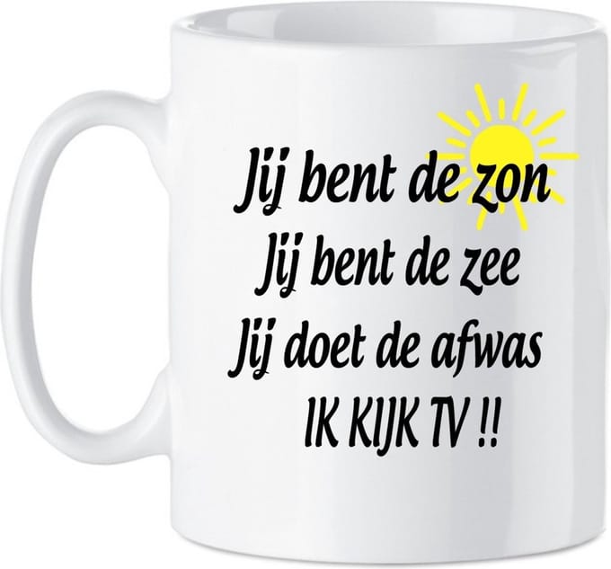 Koffie beker - thee mok - quote jij bent de zon - grappig