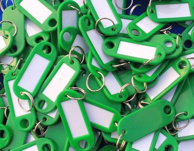 Sleutellabels - Sleutellabel - Sleutelhangers - Sleutelhanger - Groen - 100 Stuks