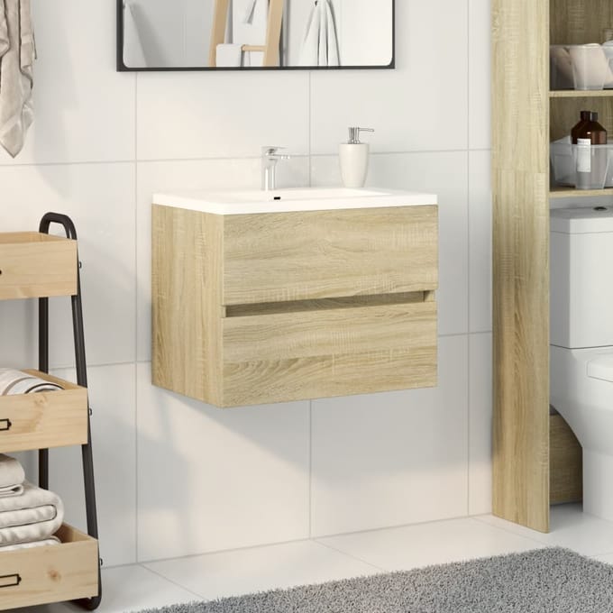 vidaXL - Wastafelkast - 60x38,5x45 - cm - spaanplaat - sonoma - eikenkleurig