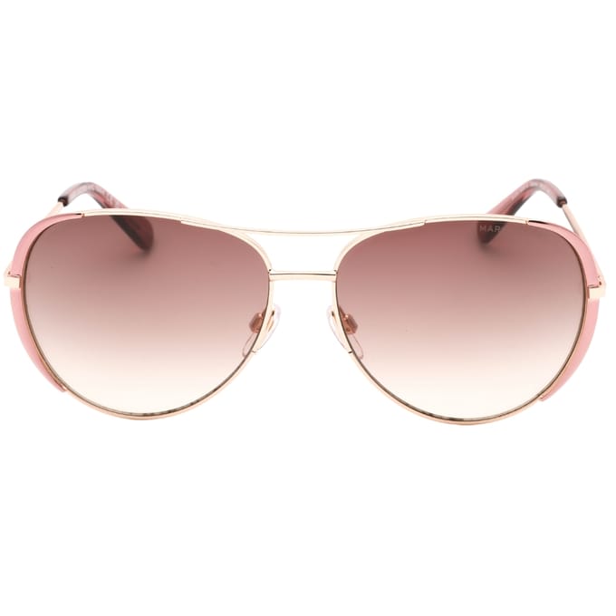 Marc Jacobs bruine lens roze detail gouden zonnebril