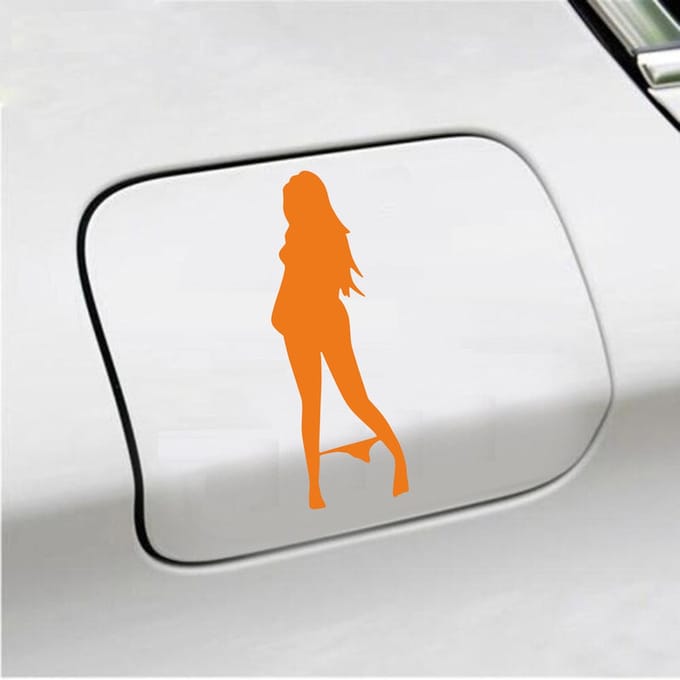 Bumpersticker - Vrouw Zonder Slip - 18 X 6 - Oranje