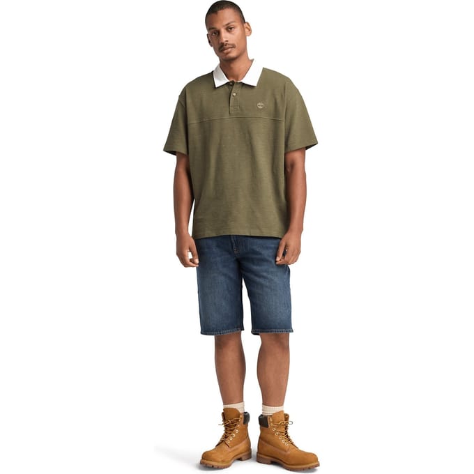 Timberland Textured Polo Leaf Green Größe: M | Poloshirts Outlet | Herren | Grün