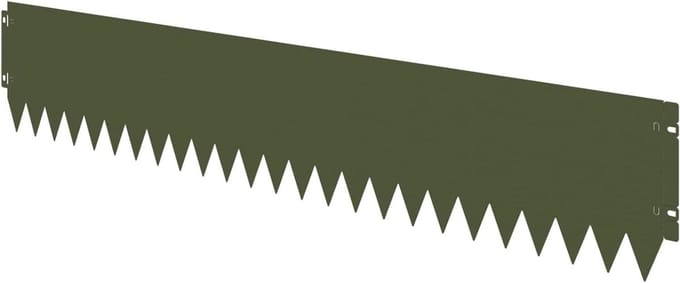 Tuinrand Staal - Graskant Bodemrand - Gazon Afscheiden - Weerbestendig Design - 103 x 20 cm - Olijfgroen