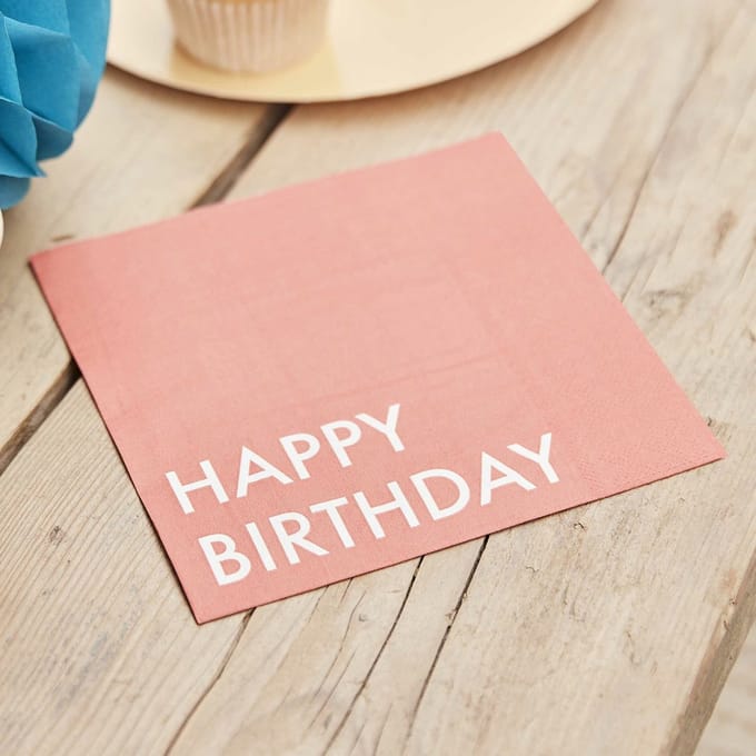 Ginger Ray - Servetten - Brights Happy Birthday - 16 stuks