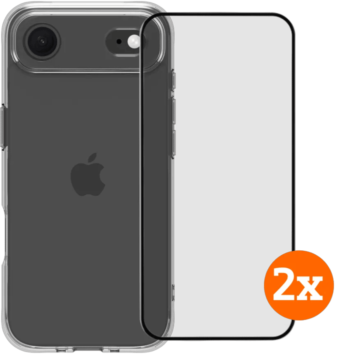 BlueBuilt Protective Back Cover iPhone Air Transparant + Screenprotector Duo Pack