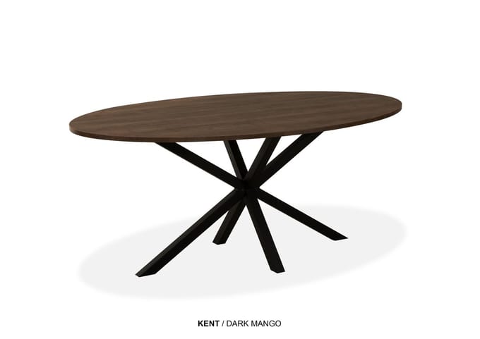 Maxfurn - Eettafel ovaal | Zeer krasvast | Kleur: Dark mango | Afmeting 220x120cm