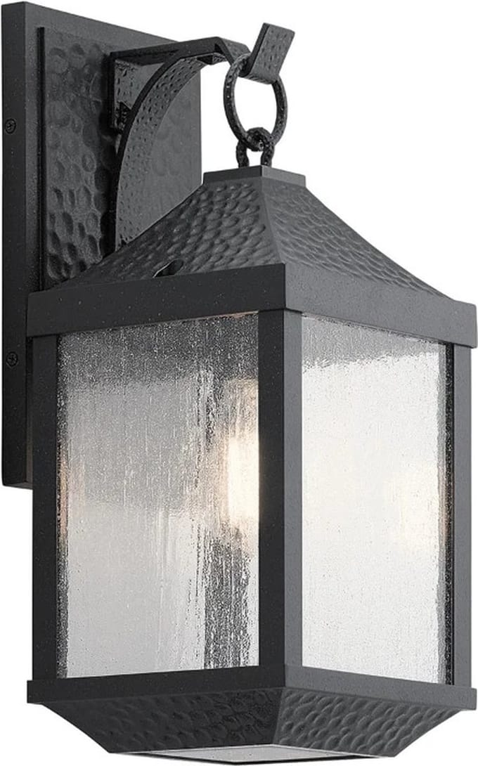 Kichler LED Wand Buitenlamp Springfield | 1X E27 Max 60W | IP44 | Dimbaar | Distressed Black