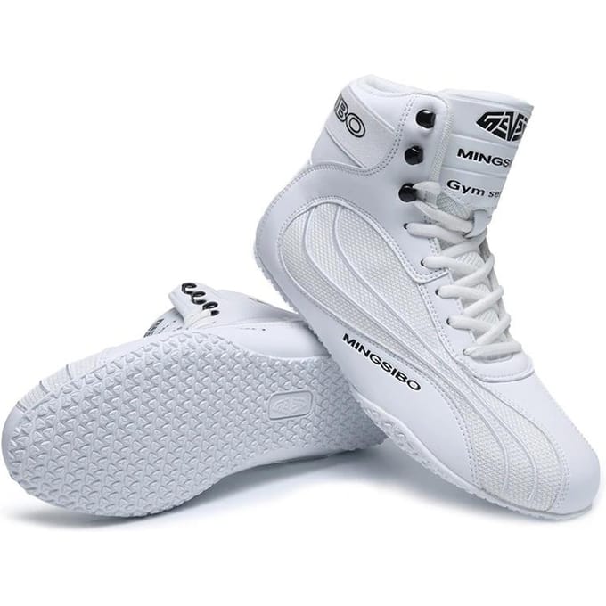 Heren Worstelschoenen Luxe Vliegende Sneakers Lichtgewicht Boksschoenen 43 white