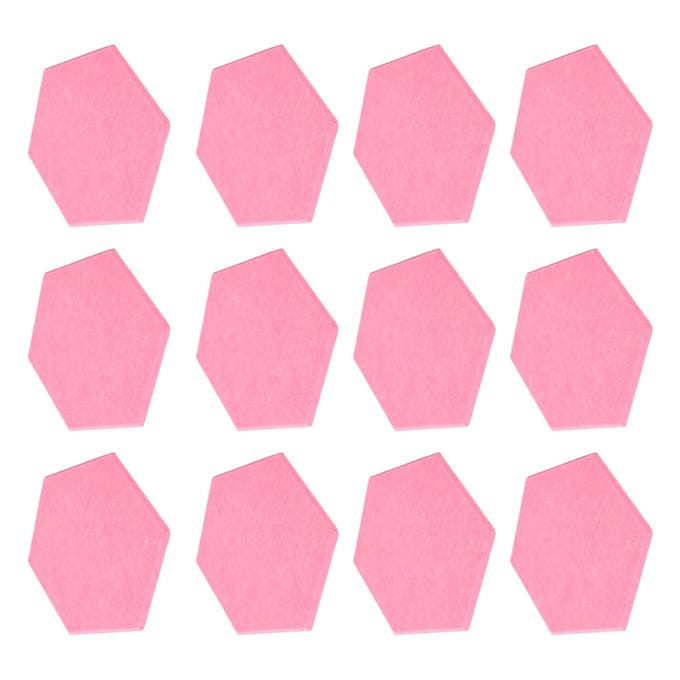 12 Pièces Panneau d'Absorption Sonore Hexagone Adhésif Panneaux Acoustiques Cales Mur Enceinte Insonorisée Rose