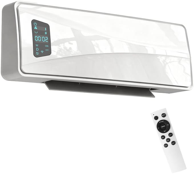 Keramische Wandkachel 2000W - Elektrische Wandverwarming Wit - 3 Modi - Timer - Afstandsbediening - Tot 25 m²