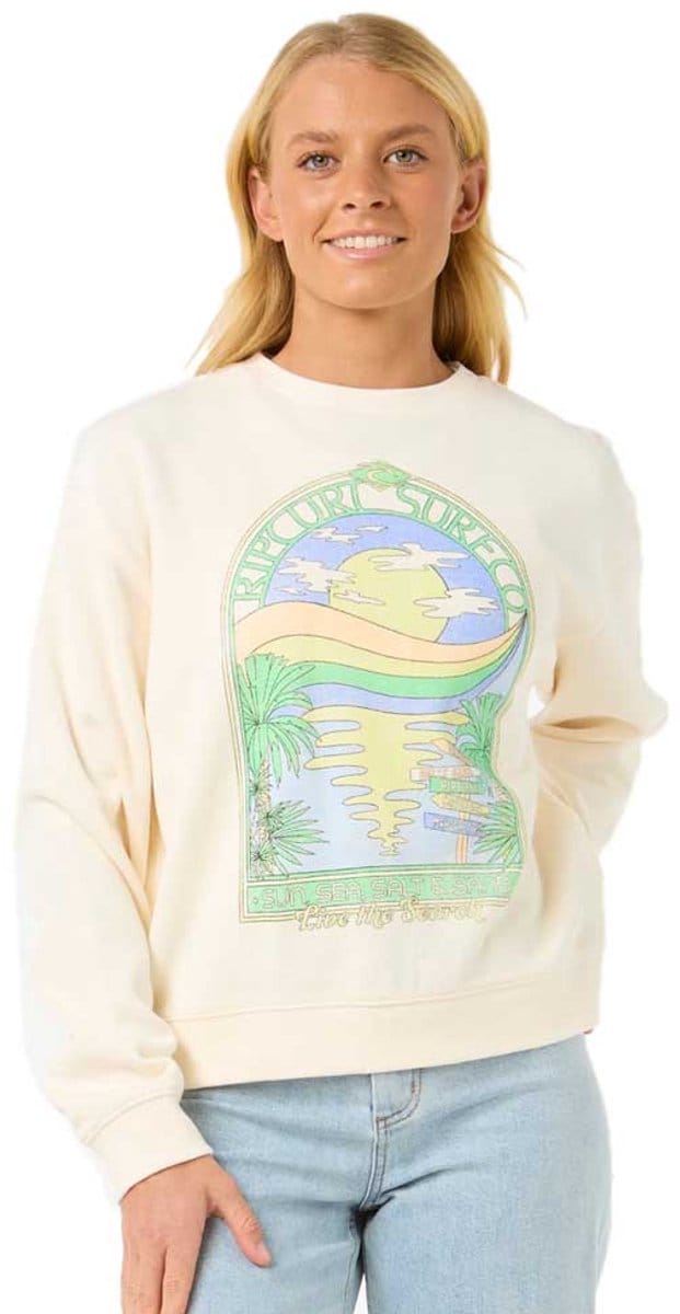 Rip Curl Sun & Sea Relaxed Sweatshirt Beige M Vrouw