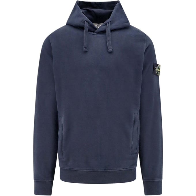 Stone Island AH24 Pull à Capuche Cordon de Serrage Couleur Unie Imprimé Logo Manches Longues Pull Pull Homme Bleu Marine 811560820-V0020 M blue