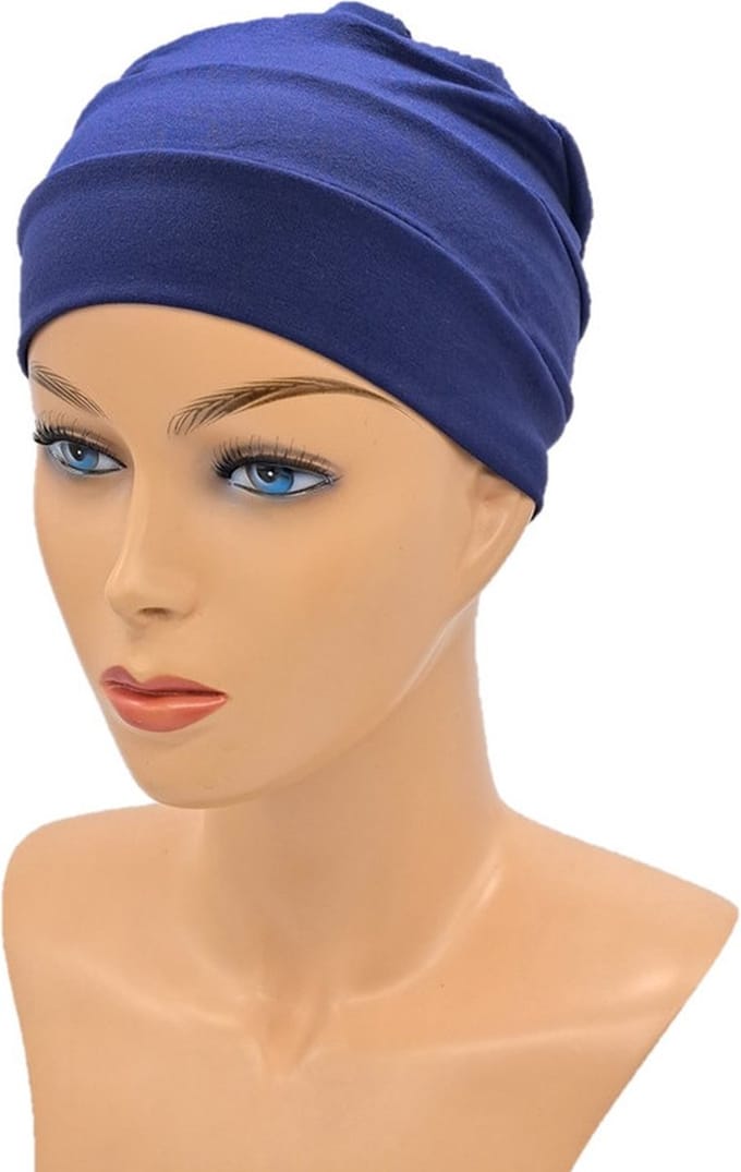 Johnson Headwear - Chemo Muts Dames - Donkerblauw / Luchtig - Chemo Muts - Chemo Cap - Muts - Cap - Hoofddeksel