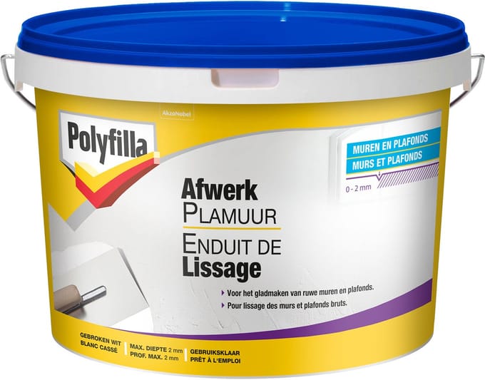 Polyfilla - Afwerkplamuur (Pasta) - Gebroken Wit - 4 Kg