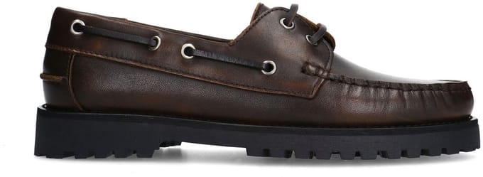 Sacha - Dames - Bruine leren bootschoenen - Maat 36