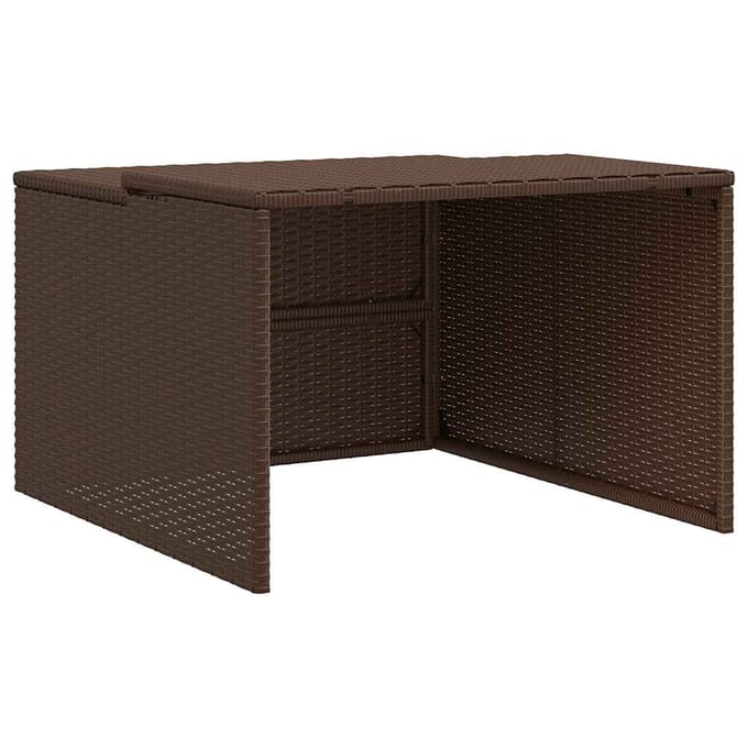 vidaXL - Garage - voor - robotmaaier - 86x90x52/57 - cm - poly - rattan - bruin