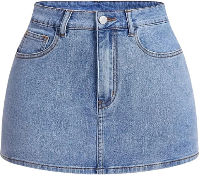 Livano Spijkerrok - Rok - Jeansrok Dames - Denim - Spijkerjurk - L
