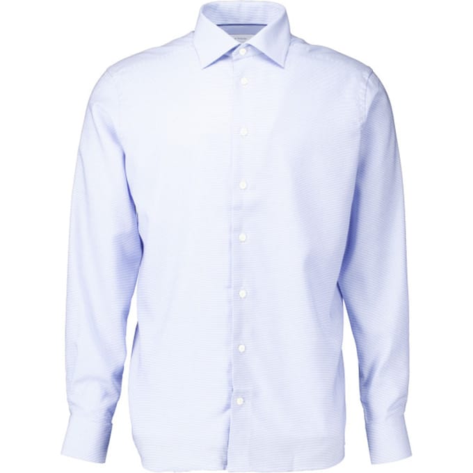 Eton Semi Solid Effect Dobby Shirt Lange Mouw Overhemden Lichtblauw 100013824