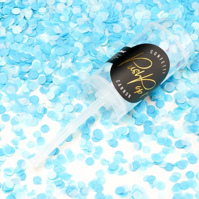 PartyDeco - Confetti Push UP Blauw