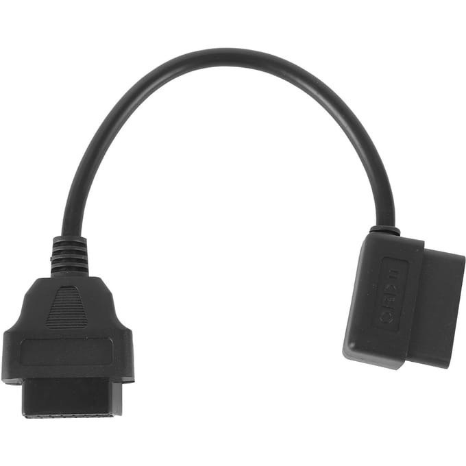 Câble d'extension OBD2 16 broches vers 16 broches, adaptateur coudé, outil de diagnostic automobile, connecteur 0,3 m 1 pi gray