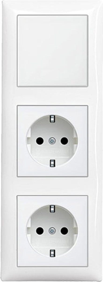 Busch-Jaeger Inbouw Wandcontactdoos 2 x Incl. Schakelaar Set3