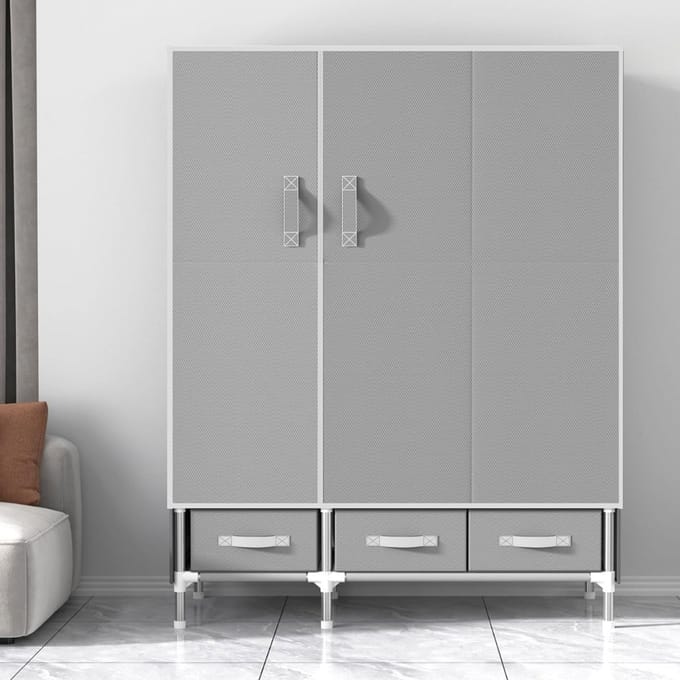 Dressing Kasten - Kledingkast - Kledingkasten Slaapkamer - Organizer - Grijs