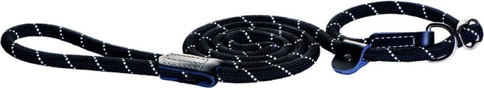 Rogz Rope Jachtlijn - Hondenriem - 180x1.2 cm Zwart L