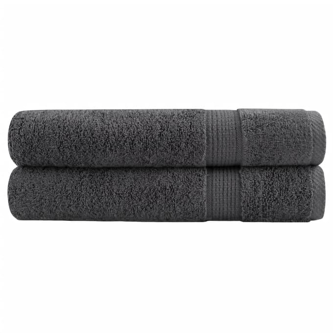 vidaXL - Handdoeken - SOLUND - 2 - st - 600 - g/m² - 30x50 - cm - antracietkleur